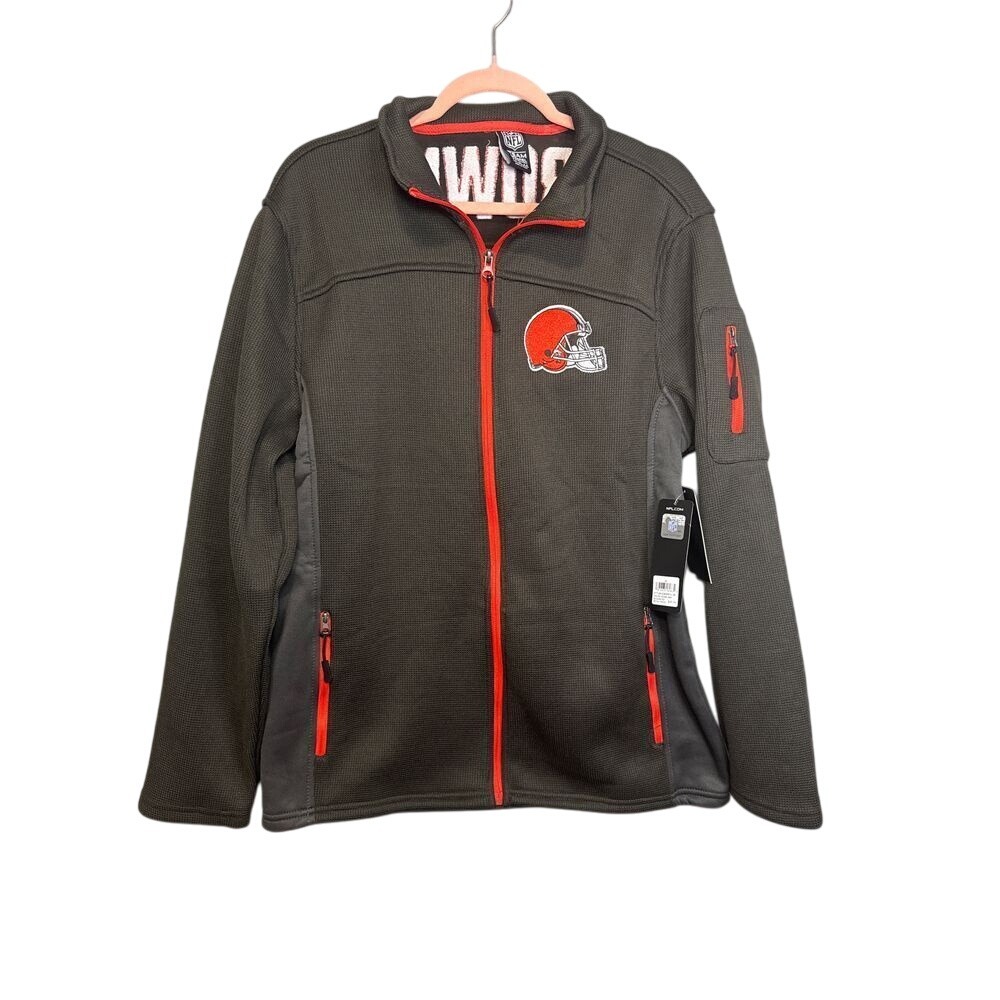 NWT NFL‎ Cleveland Browns Full Zip Jacket Team Apparel Athletic Outerwear